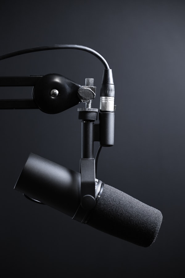 Installation de microphone et éclairage de podcast professionnel